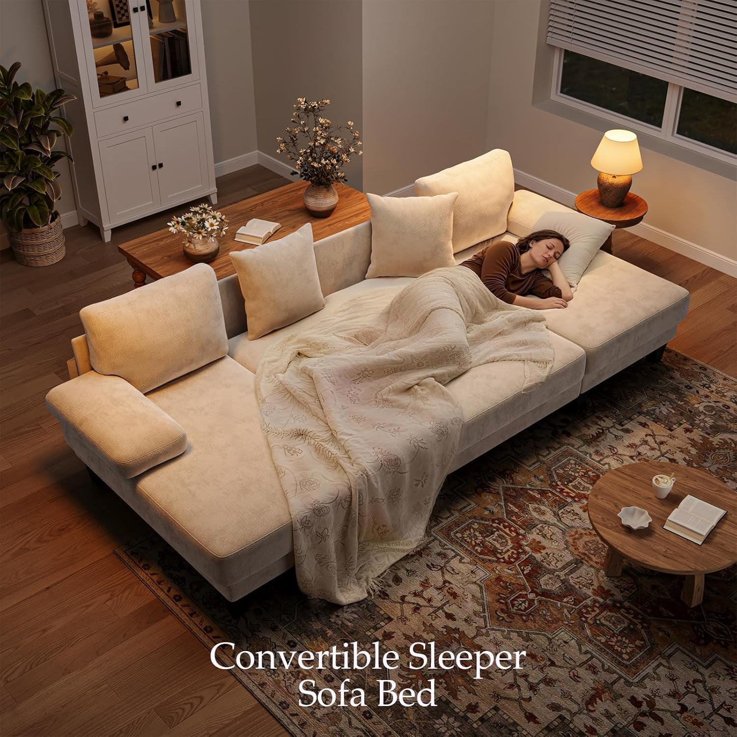 Sleeper Sofa Bed 112Inches PullOut LivingRoom Comfort-1