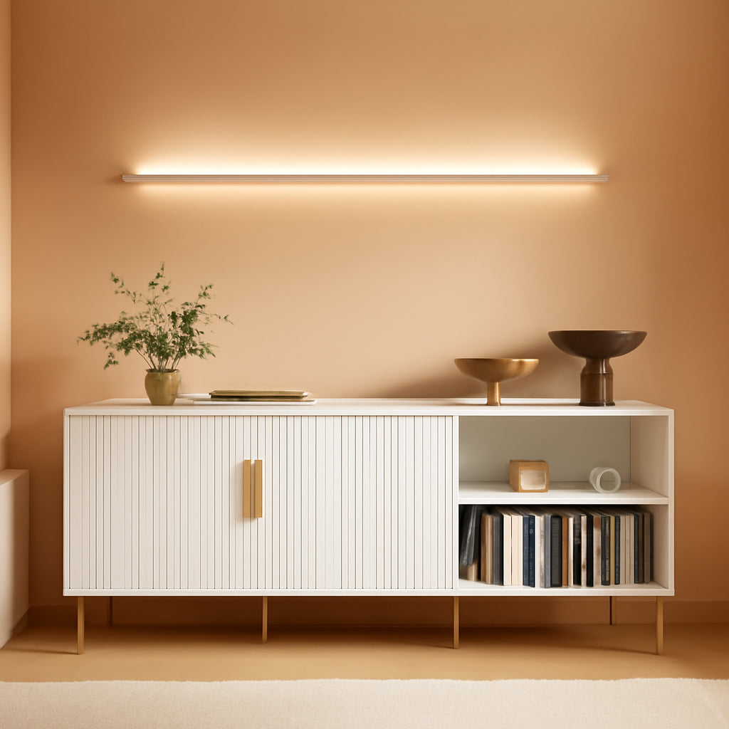 65 Inch TV Stand White Oak Entertainment-0